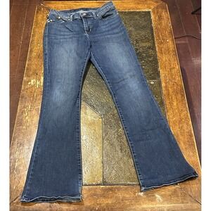 Rock & Republic Women's Curvy Bootcut Blue Jeans  Embroidered Logo Sz 27L